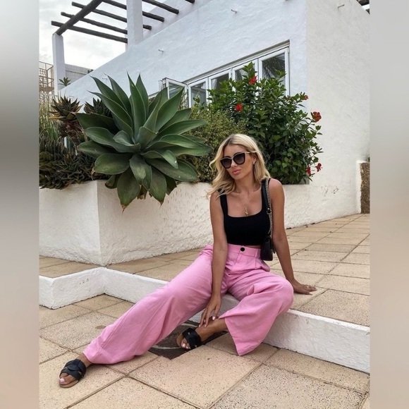 ZARA NEW FLOWY PLEATED PANTS - Picture 6 of 16